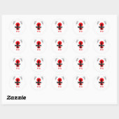 Sticker Rond Zen Boatman Red Sun Minimalist Silhouette (Feuille)