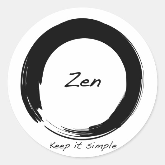 Sticker Rond Zen : Gardez-le simple (Devant)