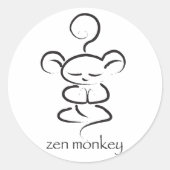 Sticker Rond Zen Monkey (Devant)