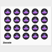 Sticker Rond Zen Yoga Buddha Lotus Flower Purple Personalize (Feuille)