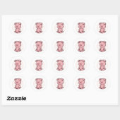 Sticker Rond Zen Yoga Mindfulness méditation Cochon (Feuille)