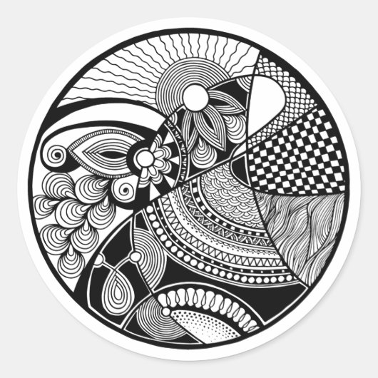 Sticker Rond Zendala Abstraite sur le cercle (Devant)