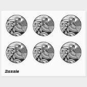 Sticker Rond Zendala Abstraite sur le cercle (Feuille)