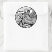 Sticker Rond Zendala Abstraite sur le cercle (Sac)