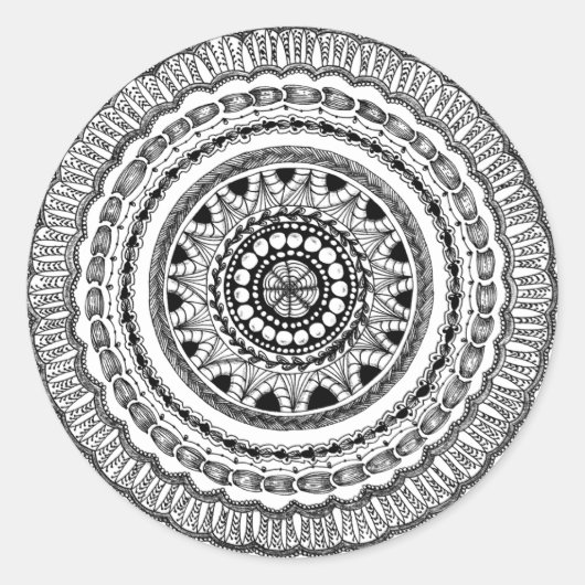 Sticker rond Zendala "Queste" (Devant)