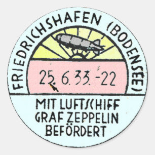 Sticker Rond Zeppelin Conception du cachet postal original
