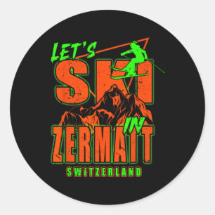 Sticker Rond Zermatt Ski Alpin Les Alpes suisses Suisse