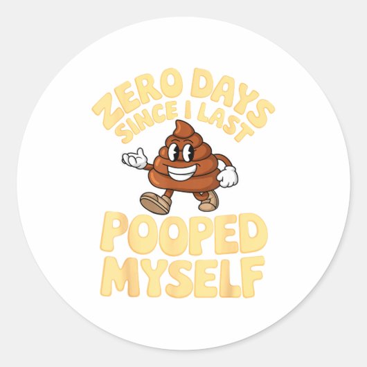 Sticker Rond Zero Days Since I Last Oped Myself Cute Op Meme Fu (Devant)