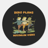Sticker Rond Zéro Plans Vibes maximum Funky Frog Chill Sweat - (Devant)