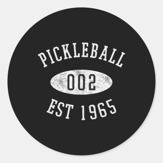 Sticker Rond Zéro Zéro Deux Pickleball Drôle (Devant)