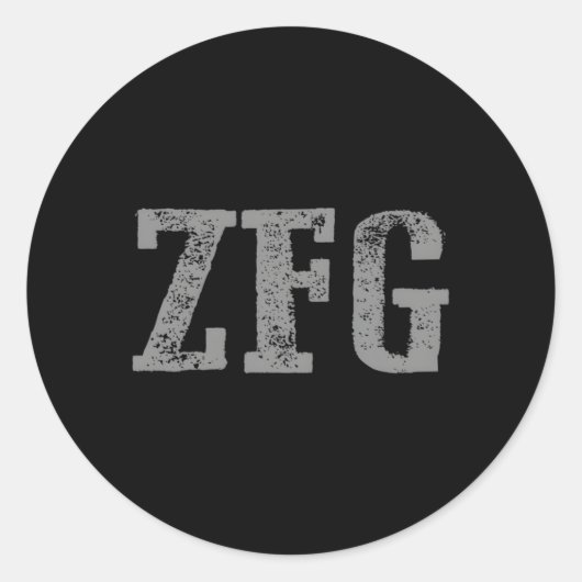 Sticker Rond Zfg Zéro F Cks Gras Donné (Devant)