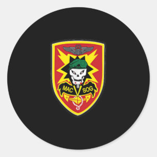 Sticker Rond Zgxblwjhbsy Creations Co Macv-sog Vietnam War Mili