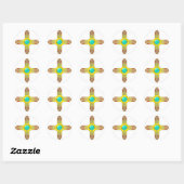 Sticker Rond Zia Soleil - Zia Pueblo (Feuille)