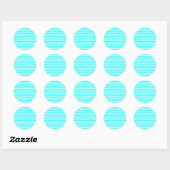 Sticker Rond Zig Zags Blancs (Feuille)