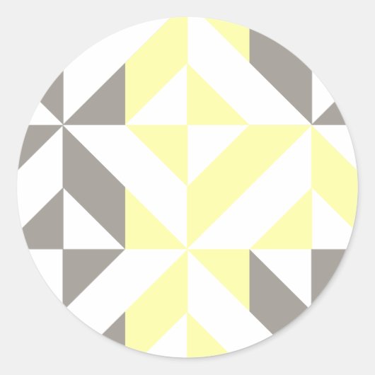 Sticker Rond ZigZag géométrique jaune et argent (Devant)