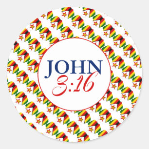 Sticker Rond ZIMBABWE Dieu si aimé Le Monde Jean 3:16