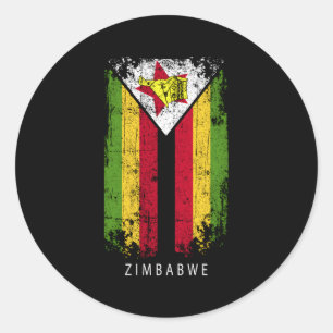 Sticker Rond Zimbabwe Pays Drapeau Zimbabwe