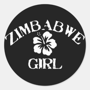 Sticker Rond Zimbabwe Rose Girl