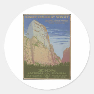 Sticker Rond Zion National Park 1938 Springdale Utah