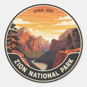 Sticker Rond Zion National Park Utah