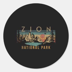 Sticker Rond Zion National Park Utah Usa Vintage extérieur