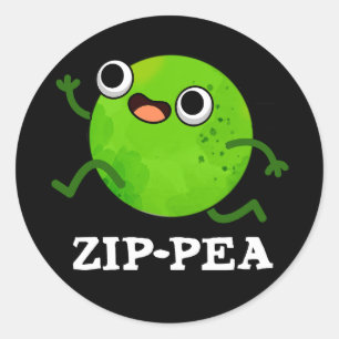 Sticker Rond Zip-pea Drôle Zippy Pois Blague Fond Sombre