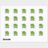 Sticker Rond Zip pea Funny Zippy Pea Pun (Feuille)