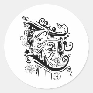 Sticker Rond Zodiac - Gemini - Noir & Blanc