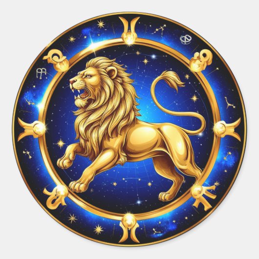 Sticker Rond Zodiac Leo Emblem (Devant)