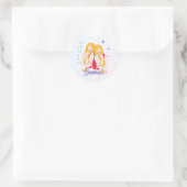 Sticker Rond Zodiac moderne Gemini Twins (Sac)