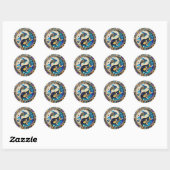 Sticker Rond Zodiac - Poissons de poisson Yin et Yang (Feuille)