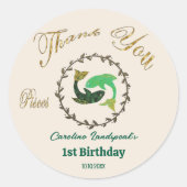 Sticker Rond Zodiac Poissons Embossés Flore Or Foncé (Devant)