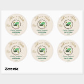 Sticker Rond Zodiac Poissons Embossés Flore Or Foncé (Feuille)