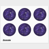 Sticker Rond Zodiac Purple Aries | Horoscope d'astrologie cosmi (Feuille)