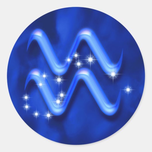 Sticker Rond Zodiac sign Aquarius (Devant)