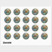 Sticker Rond Zodiaque - Cancer Le Crabe (Feuille)