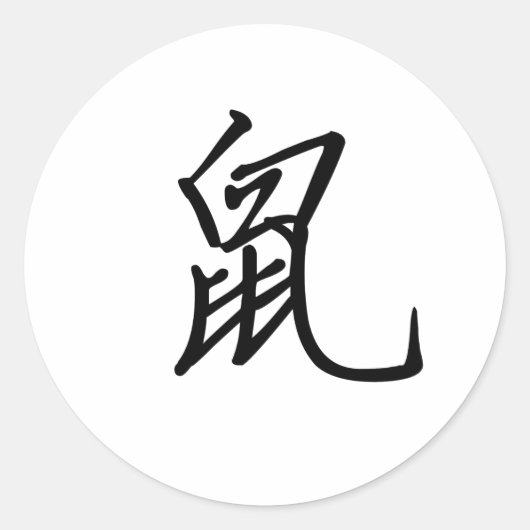 Sticker Rond Zodiaque chinois - Rat (Devant)