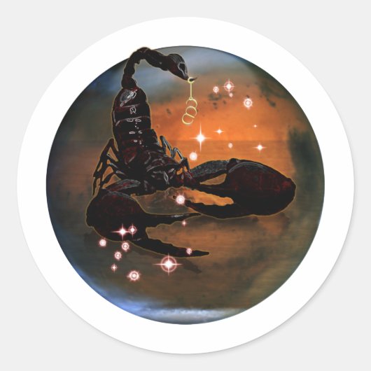 Sticker Rond Zodiaque de donjon d'artisanat - Scorpio (Devant)