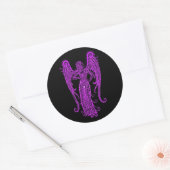 Sticker Rond Zodiaque de virus violet complexe sur le noir (Enveloppe)