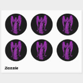 Sticker Rond Zodiaque de virus violet complexe sur le noir (Feuille)