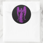 Sticker Rond Zodiaque de virus violet complexe sur le noir (Sac)