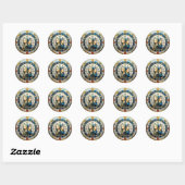 Sticker Rond Zodiaque - Gémeaux Les Jumeaux (Feuille)