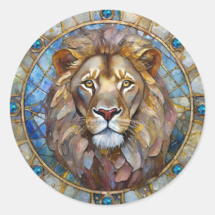 Sticker Rond Zodiaque - Lion le Lion