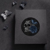 Sticker Rond Zodiaque magic | Dark Navy Blue Gothic Skull