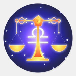 Sticker Rond Zodiaque mignon de Balance