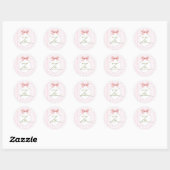Sticker Rond Zoe personnalisée Baby Girl Nursery Bow&En vichy (Feuille)