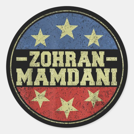 Sticker Rond Zohra Mamdani NYC Mayor Campaign 2025 (Devant)