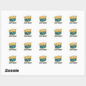 Sticker Rond Zom beat Funny Halloween Zombie Drum Pun (Feuille)