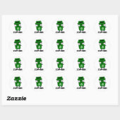 Sticker Rond Zom-bin Funny Halloween Zombie Trash Bin Pun (Feuille)