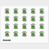 Sticker Rond Zom-breed Funny Halloween Zombie race Pun (Feuille)